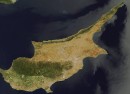 aerial photo by nasa of the island of cyprus