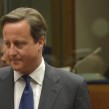 Discussion between David Cameron, British Prime Minister, on the right, and José Manuel Barroso