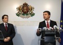 Economy Minister Dragomir Stoynev, right, and his predecessor, caretaker minister Assen Vassilev