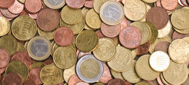 euro coins of various values