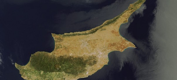 aerial photo by nasa of the island of cyprus